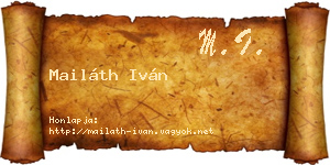 Mailáth Iván névjegykártya